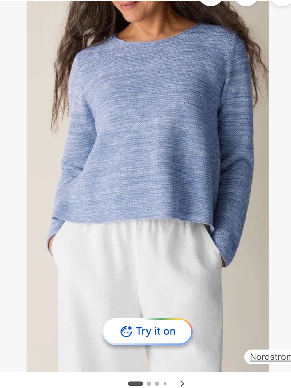 Eileen Fisher Haze Heathered Light Blue Crewneck Sweater